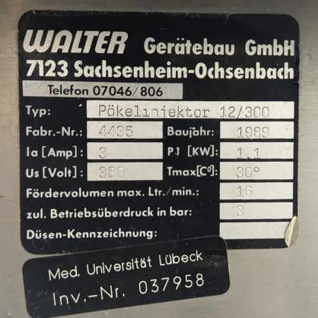 Инъектор Walter Pokelinjektor 12/300 (Германия)